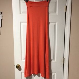 Bright Coral Maxi Skirt